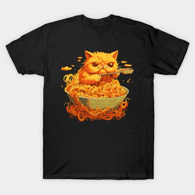 Feline Ramen T-Shirt by OscarVanHendrix